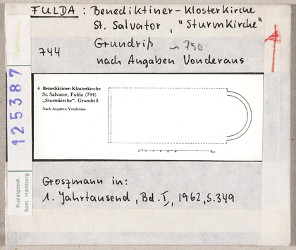 Vorschaubild Fulda: Dom, Sturmkirche, Grundriss nach Angaben Vonderaus 